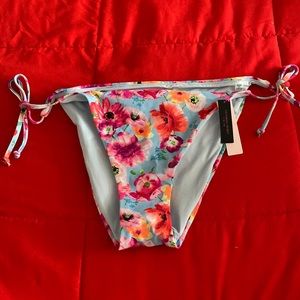 Light blue with colorful flowers bikini bottom